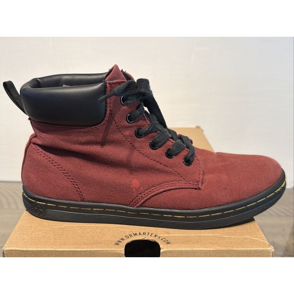 Dr. Doc Marten Maelly Lace Up Combat Ankle Boots Red Burgundy Womens 9 Moto - Picture 3 of 5